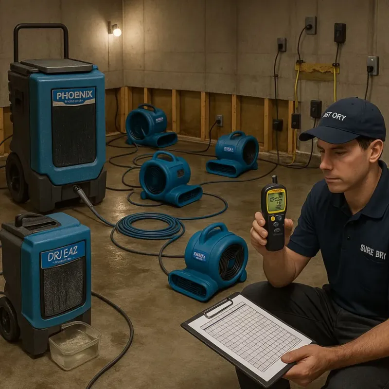 Structural Drying and Dehumidification process in Troy, OH